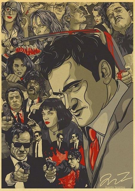 Quentin Tarantino Retro Posters Films Vibez